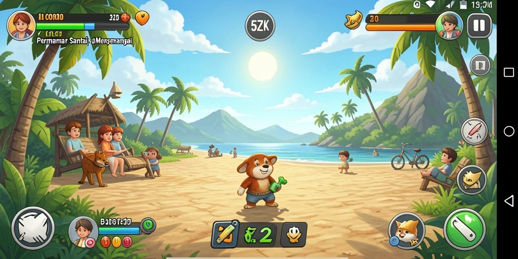 Tampilan gameplay seru dan penuh warna di 5ZK.