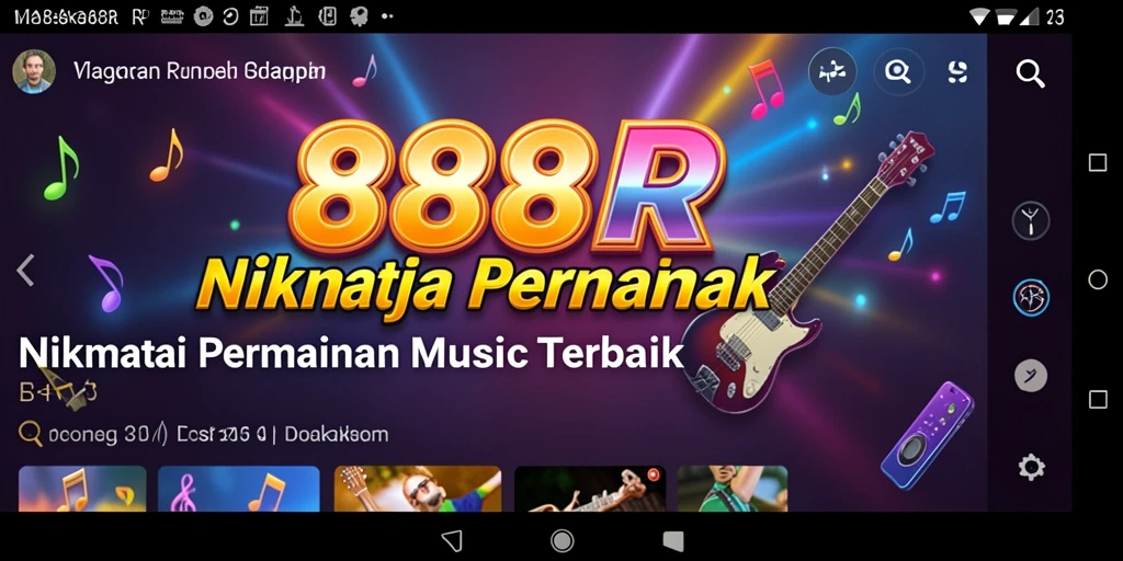 Tampilan gameplay 888R dengan beragam tantangan musik yang menarik.
