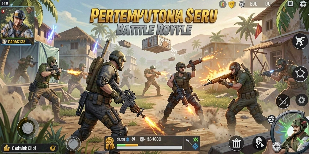 Gameplay seru CADAS138 dalam pertempuran Battle Royale.