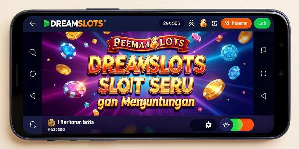 Screenshot menunjukkan gameplay menarik dari DREAMSLOTS dengan efek visual yang memukau.