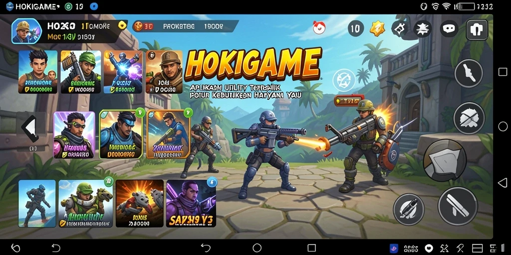 Screenshot utama HOKIGAME menunjukkan antarmuka aplikasi yang intuitif dan fungsional.