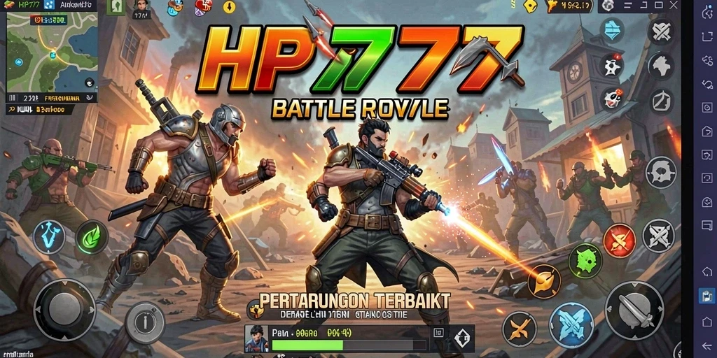 Tampilkan gameplay intens HP777 dalam mode Battle Royale.
