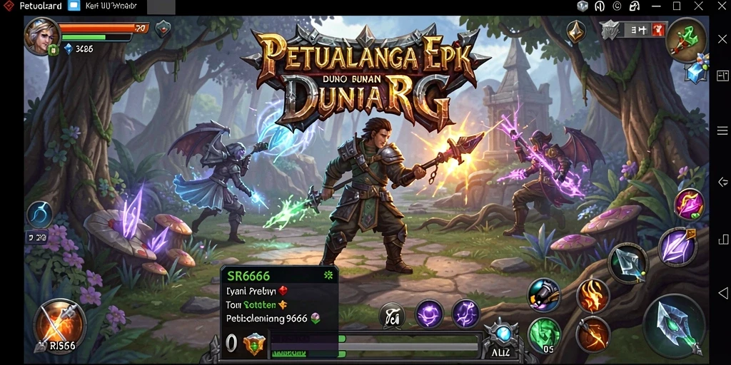 Screenshot SR6666 menampilkan pertarungan mendebarkan dalam dunia RPG.