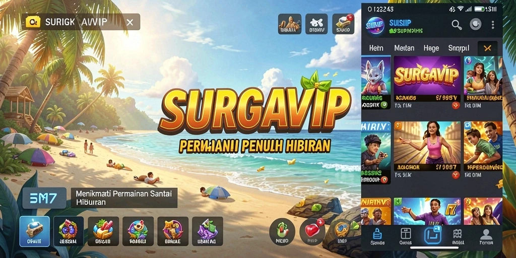 Tampilan gameplay SURGAVIP yang menarik dan penuh warna.