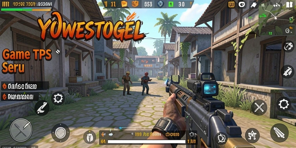 Screenshot menunjukkan aksi intens dalam gameplay TPS YOWESTOGEL.